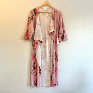 LuLaRoe Pink Floral Kimono